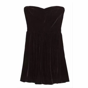 Zara velvet strapless dress